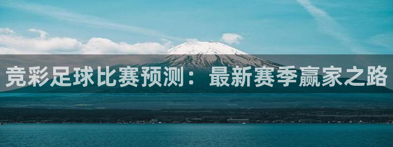  竞彩足球比赛预测：最新赛季赢家之路